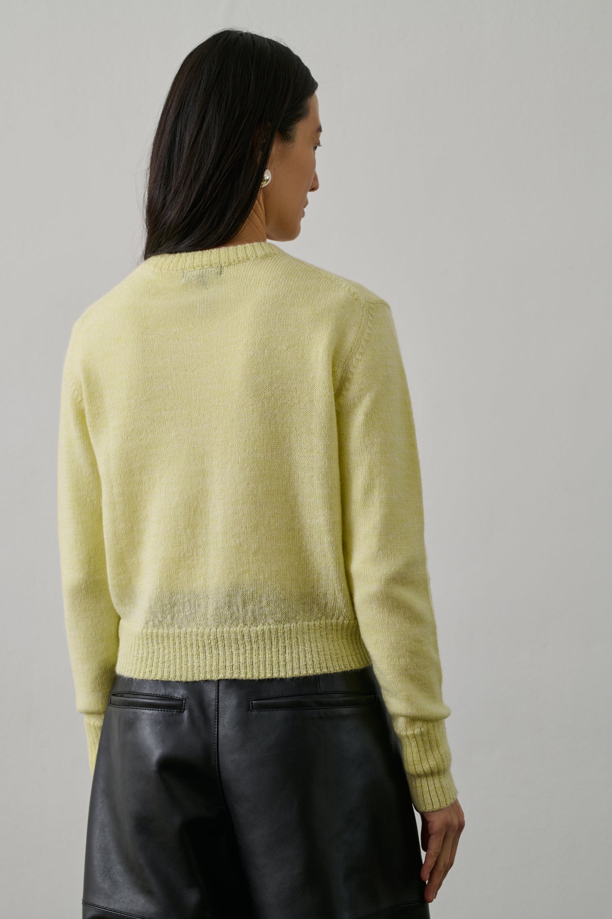 Cardigan Griffith - Jaune Acide - Laine - Femme vue 2