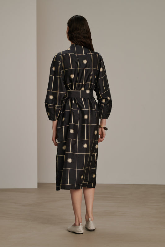 Bandora dress - Black/Ecru - Silk - Women