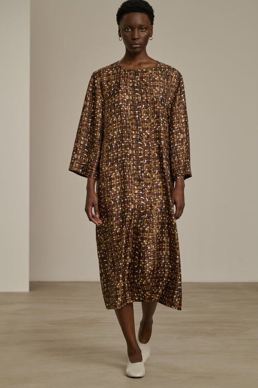 Uruguay dress - Charcoal/Ecru - Silk - Women