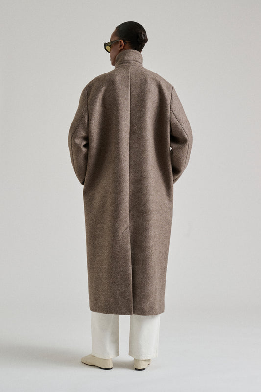 Germain coat - oversized taupe herringbone wool - Soeur