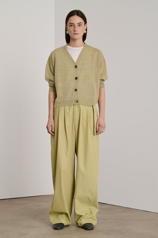 Cardigan Idem - Sauge Chiné - Laine - Femme