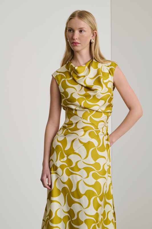 Robe Eugenie - Jaune Doré/Beige - Femme