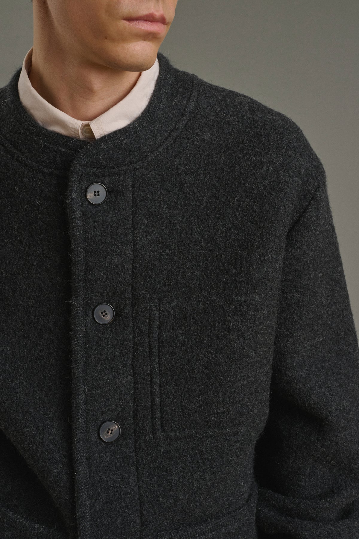 Aliocha jacket - Charcoal Grey - Wool - Men