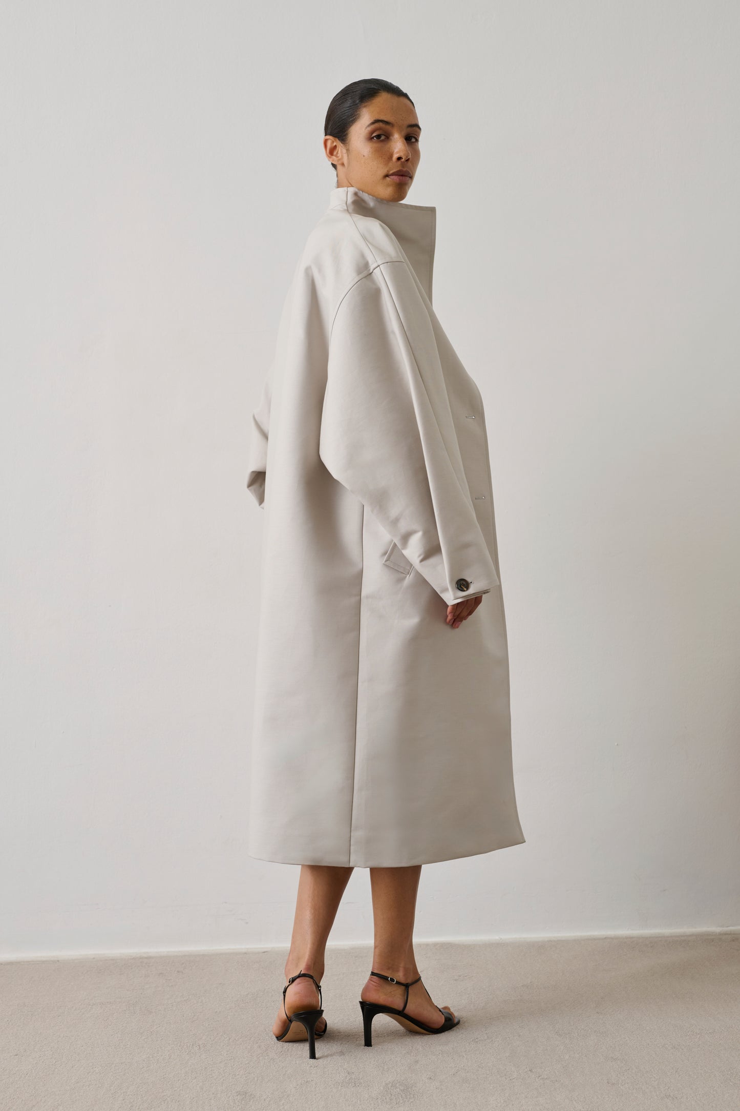 Manteau Hyacinthe - Gris Clair Coton Bio Femme - Soeur