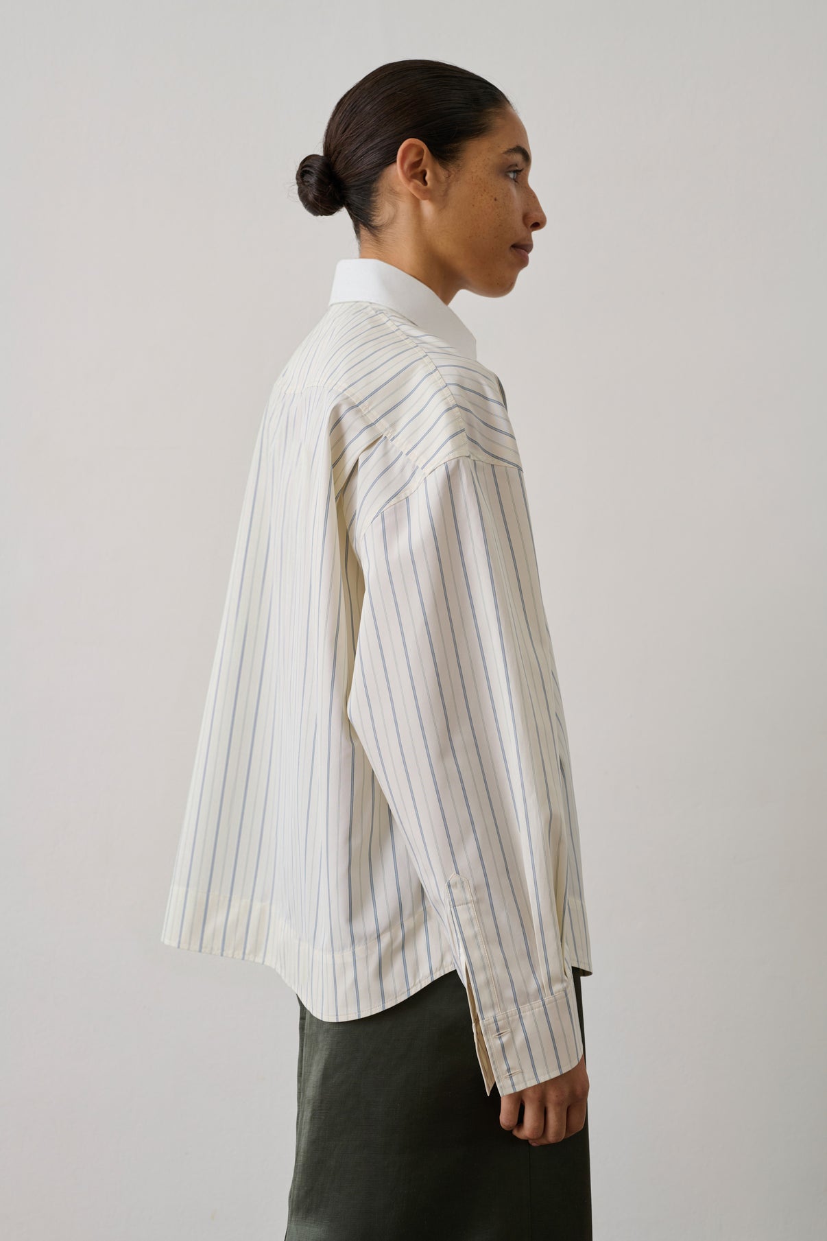 Chemise Idesia - Écru/Bleu - Coton - Femme vue 5