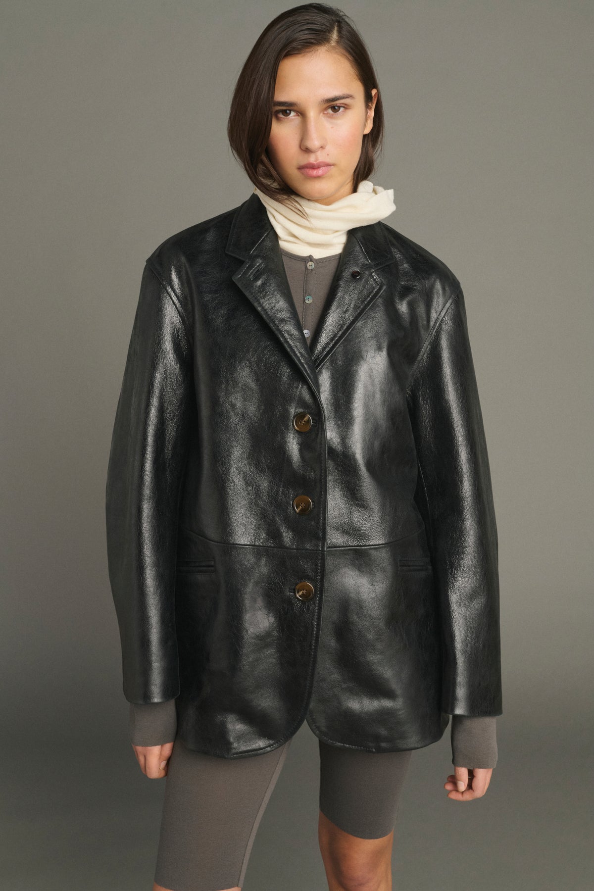 Lune collar - Ecru Wool Jersey Neck Warmer - Soeur vue 3