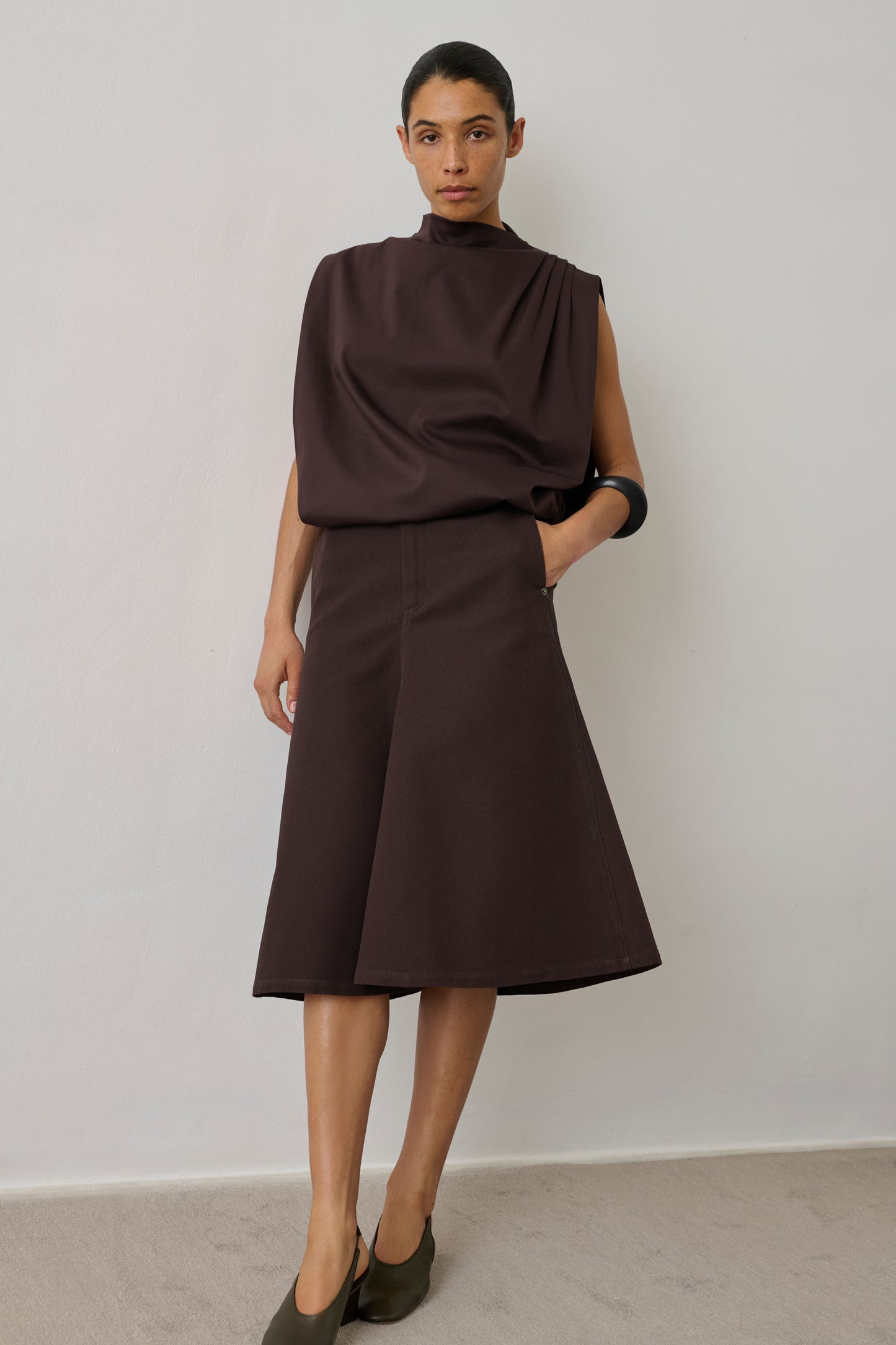 Top Idris - Marron Foncé - Coton - Femme