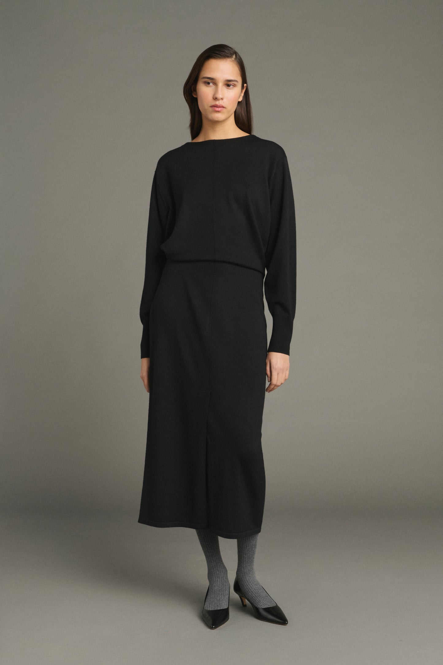 Kathleen dress - Black - Merino Wool - Women