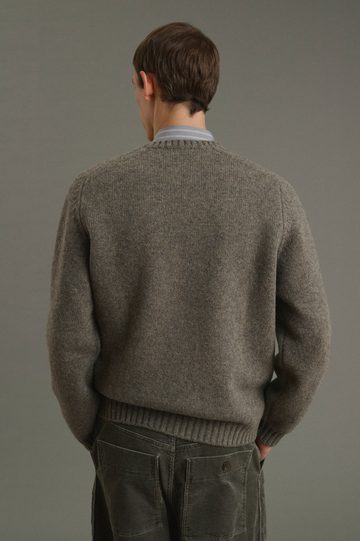 Isamu pullover - Grey-Green - Wool - Men vue 2