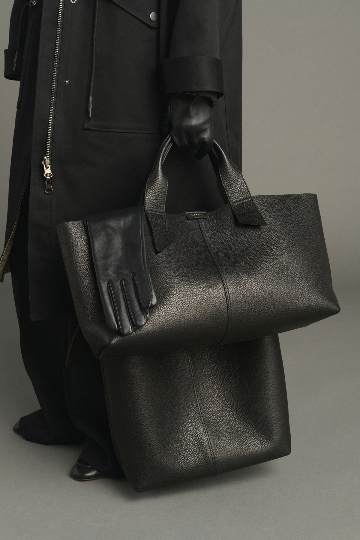 Suave bag - Noir Cuir Grainé Baguette - Soeur