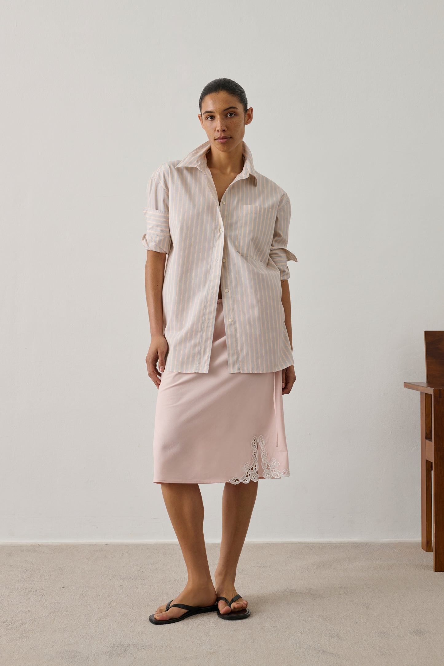 Shirt Carlotta - Orange/Grey - Cotton - Women