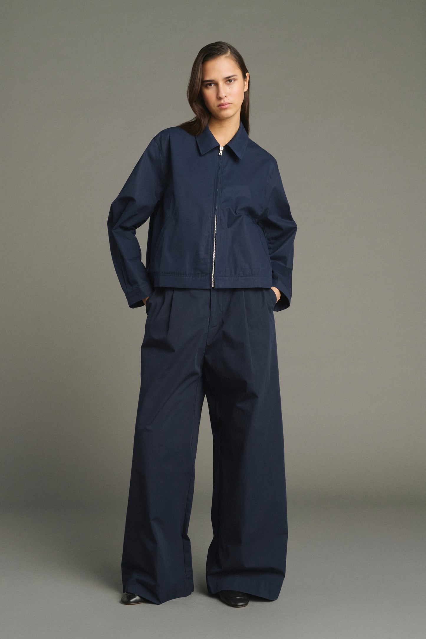 Hugues Trousers - Navy - Cotton - Women