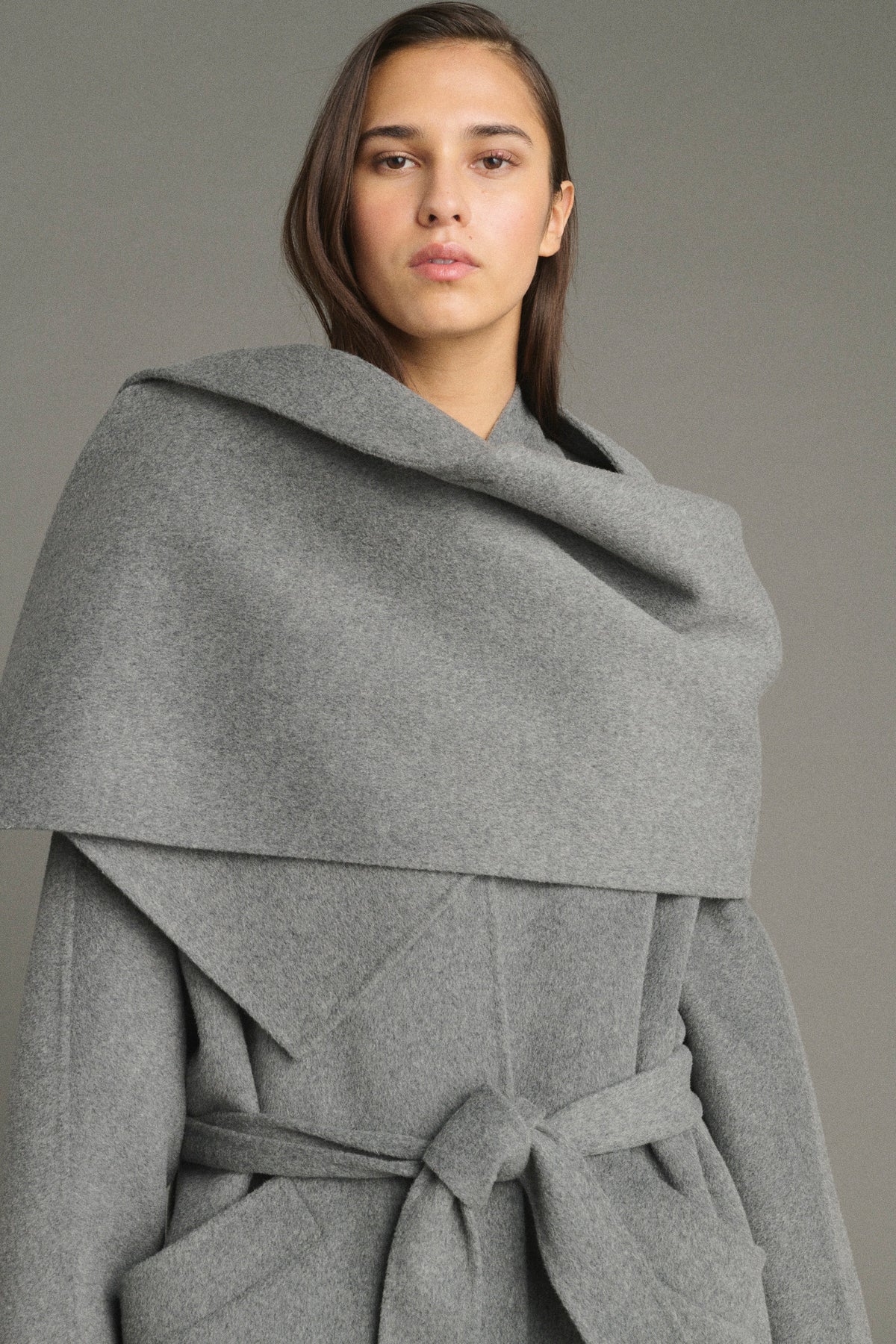 Lisette cape - Light Grey - Wool - Women vue 6