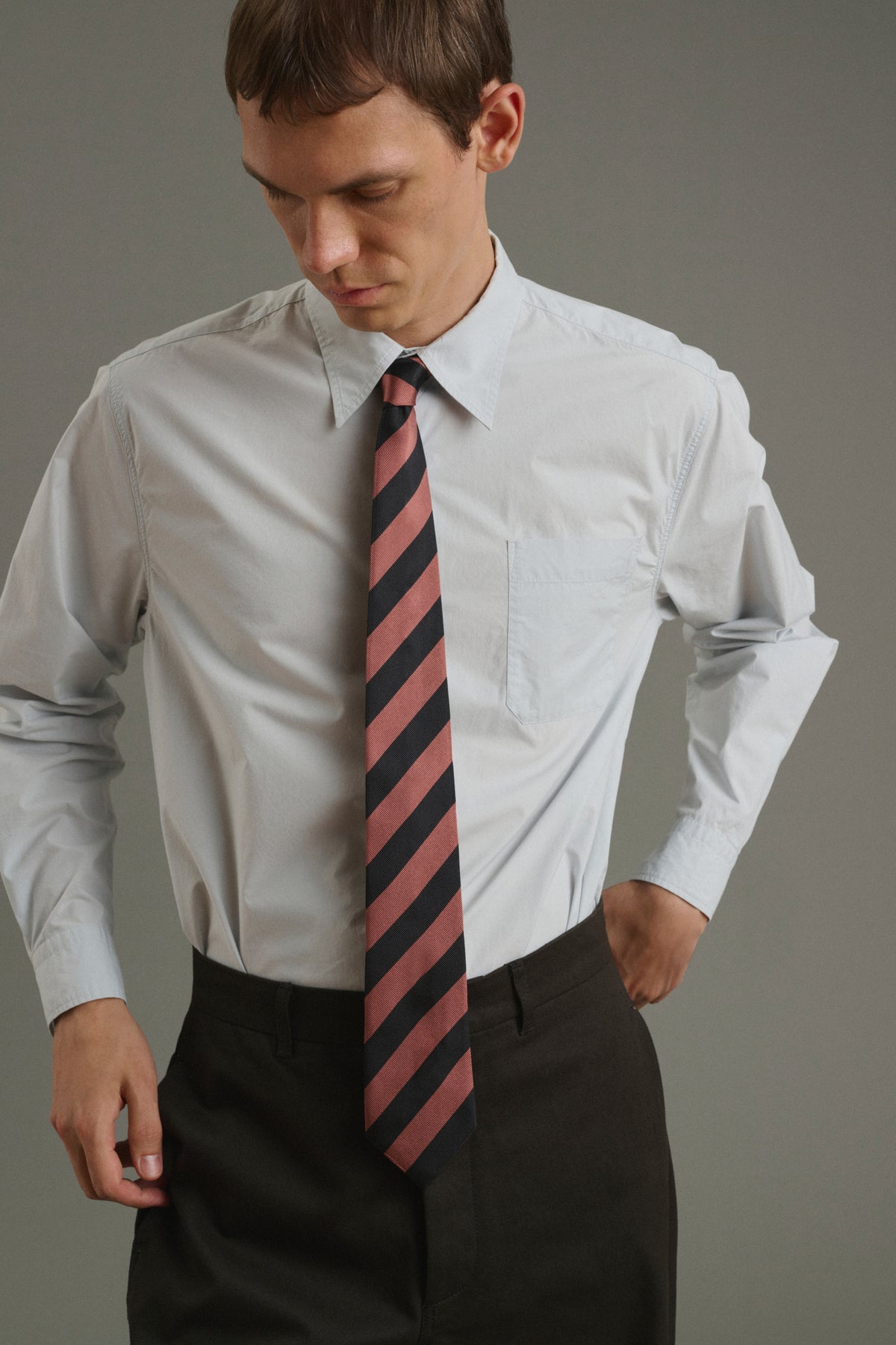 Luigi Tie - Black/Pink - Silk - Men vue 3