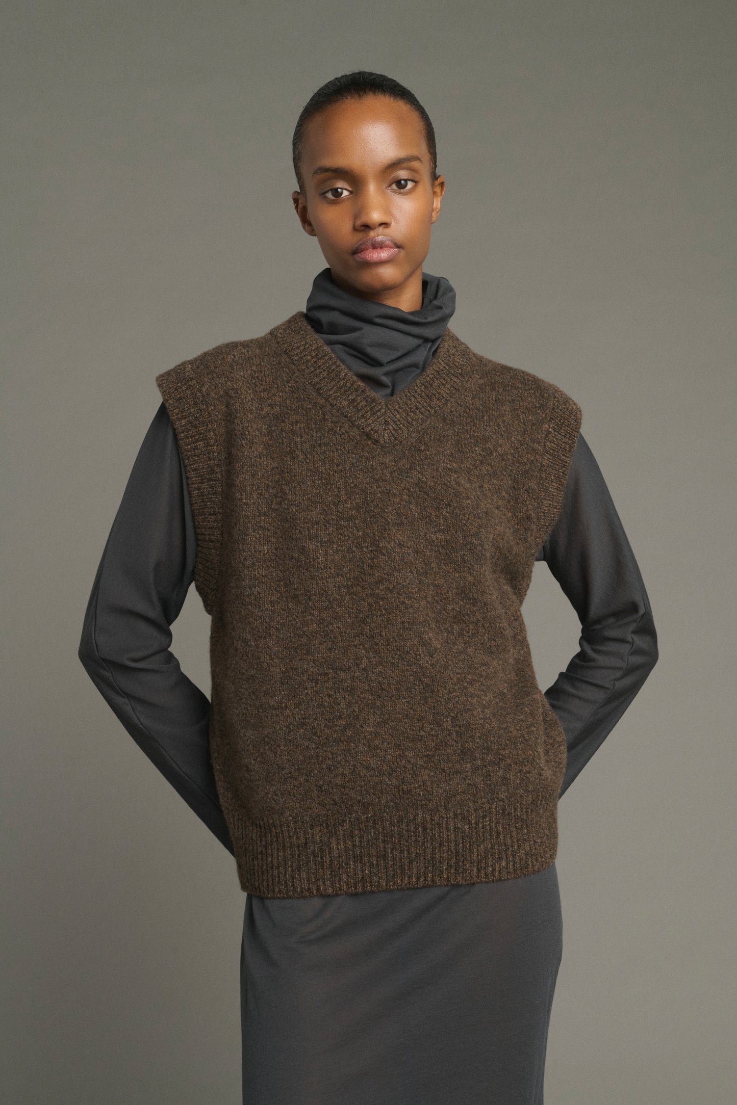 Pullover Karl - Brown Marl - Merino Wool - Women