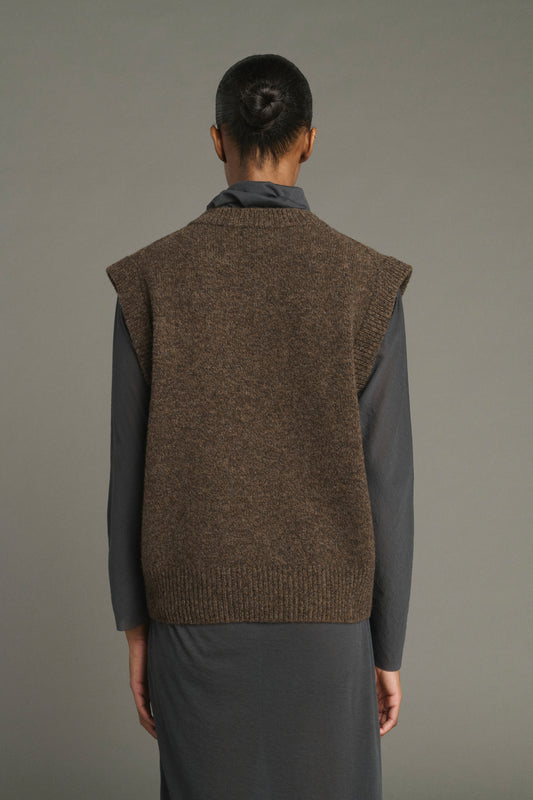 Pullover Karl - Brown Marl - Merino Wool - Women