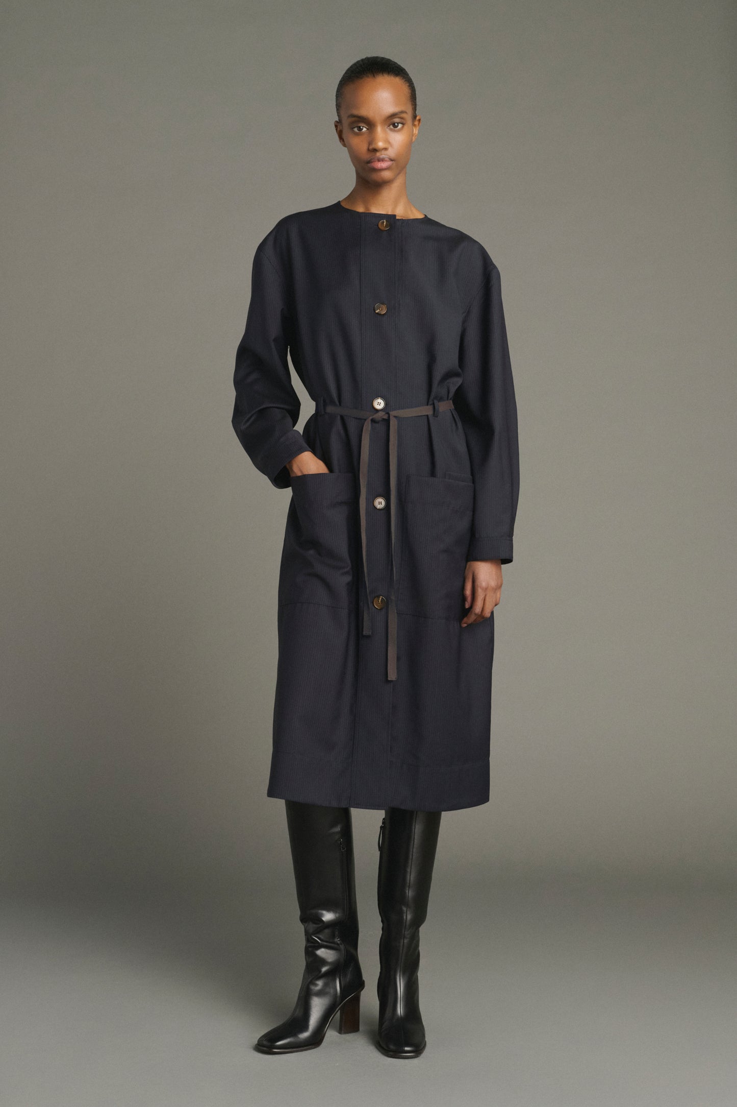 Helie Dress - Blue/Navy - Wool - Women