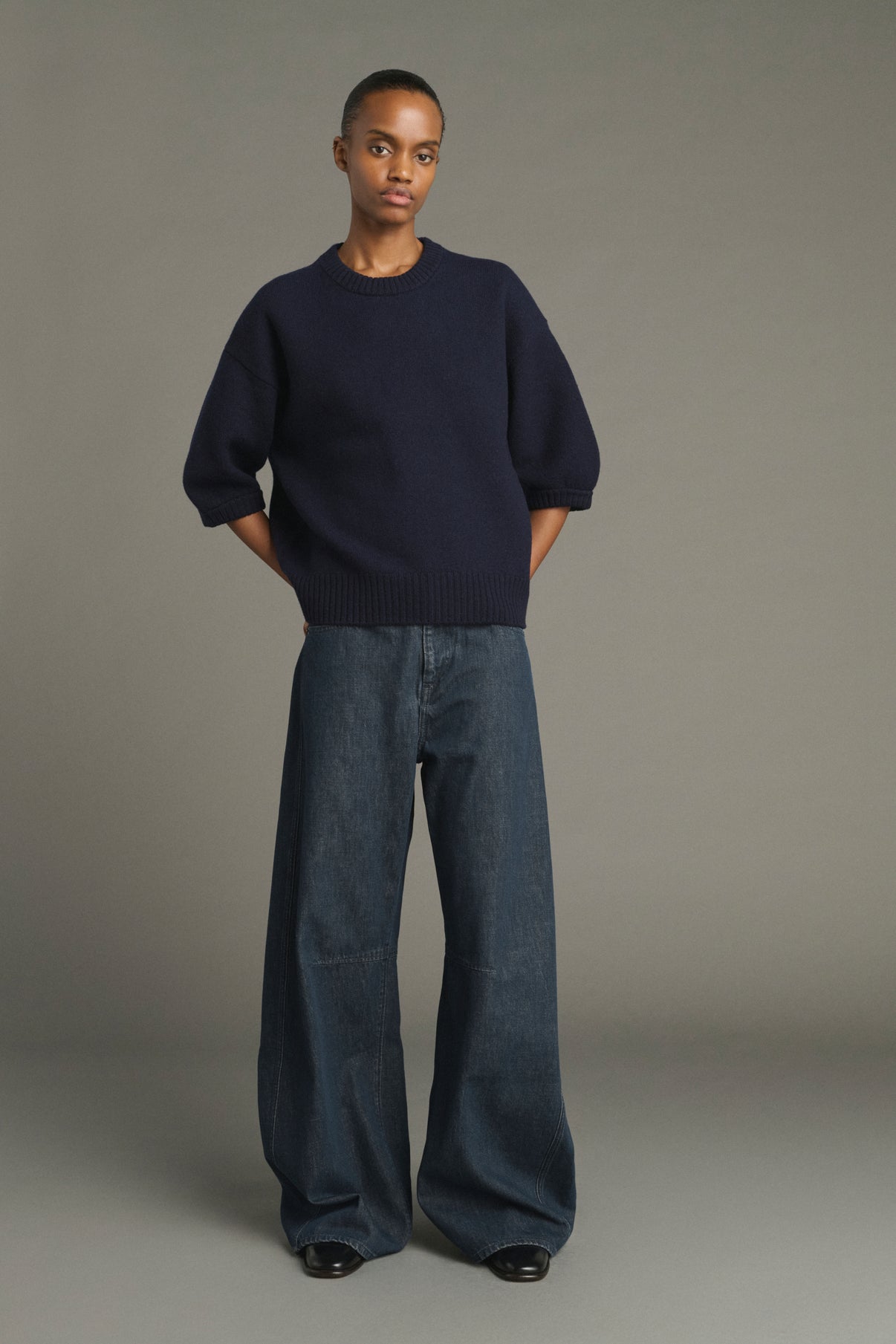 Lise Pullover - Navy - Merino Wool - Women vue 1
