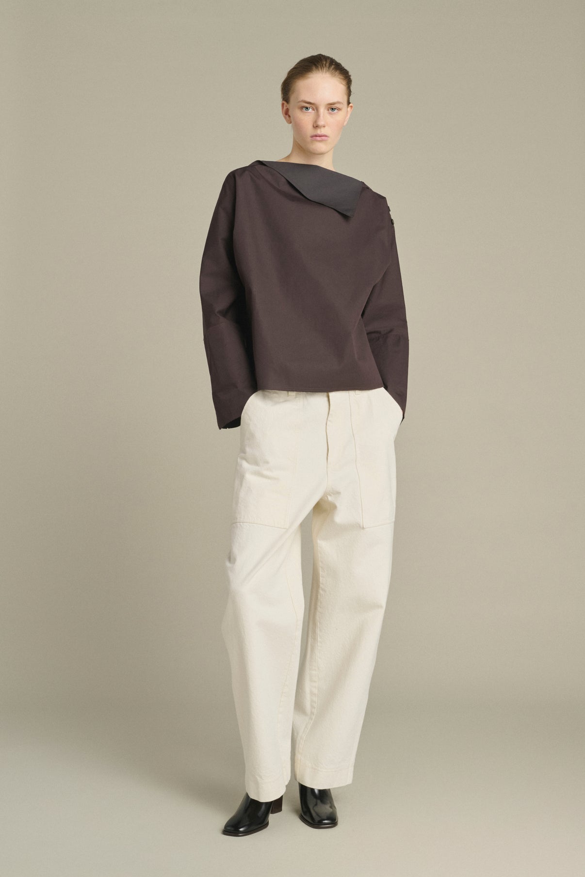 Blouse Kate - Fig/Dark Brown - Cotton - Women vue 1