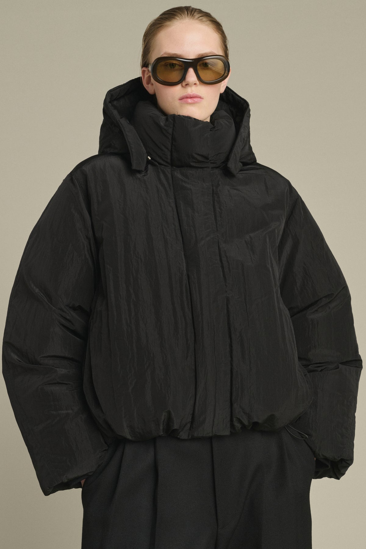 Java - Black Reversible Short Puffer Jacket for Women - Soeur vue 1