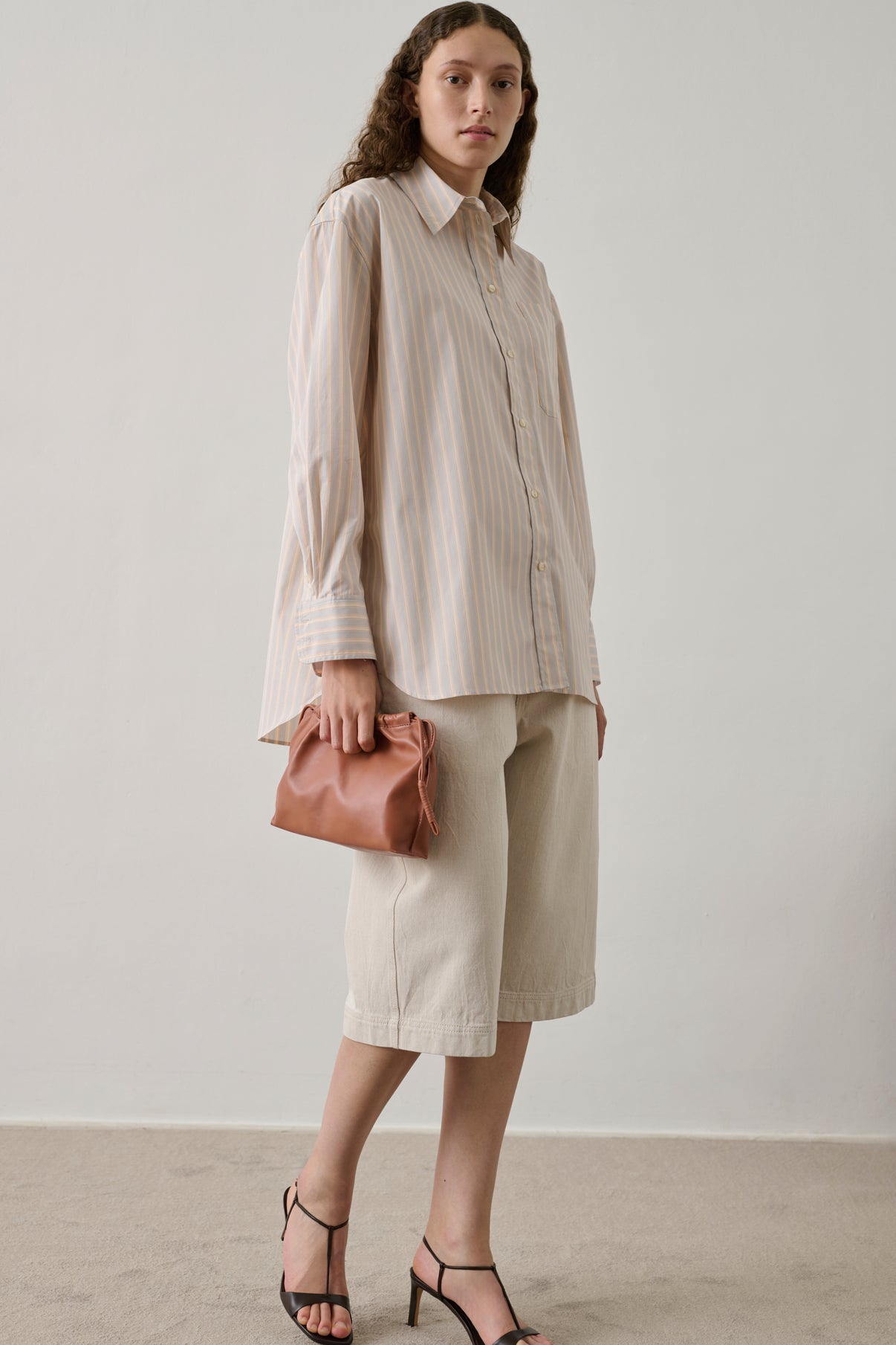 Shirt Carlotta - Orange/Grey - Cotton - Women vue 4