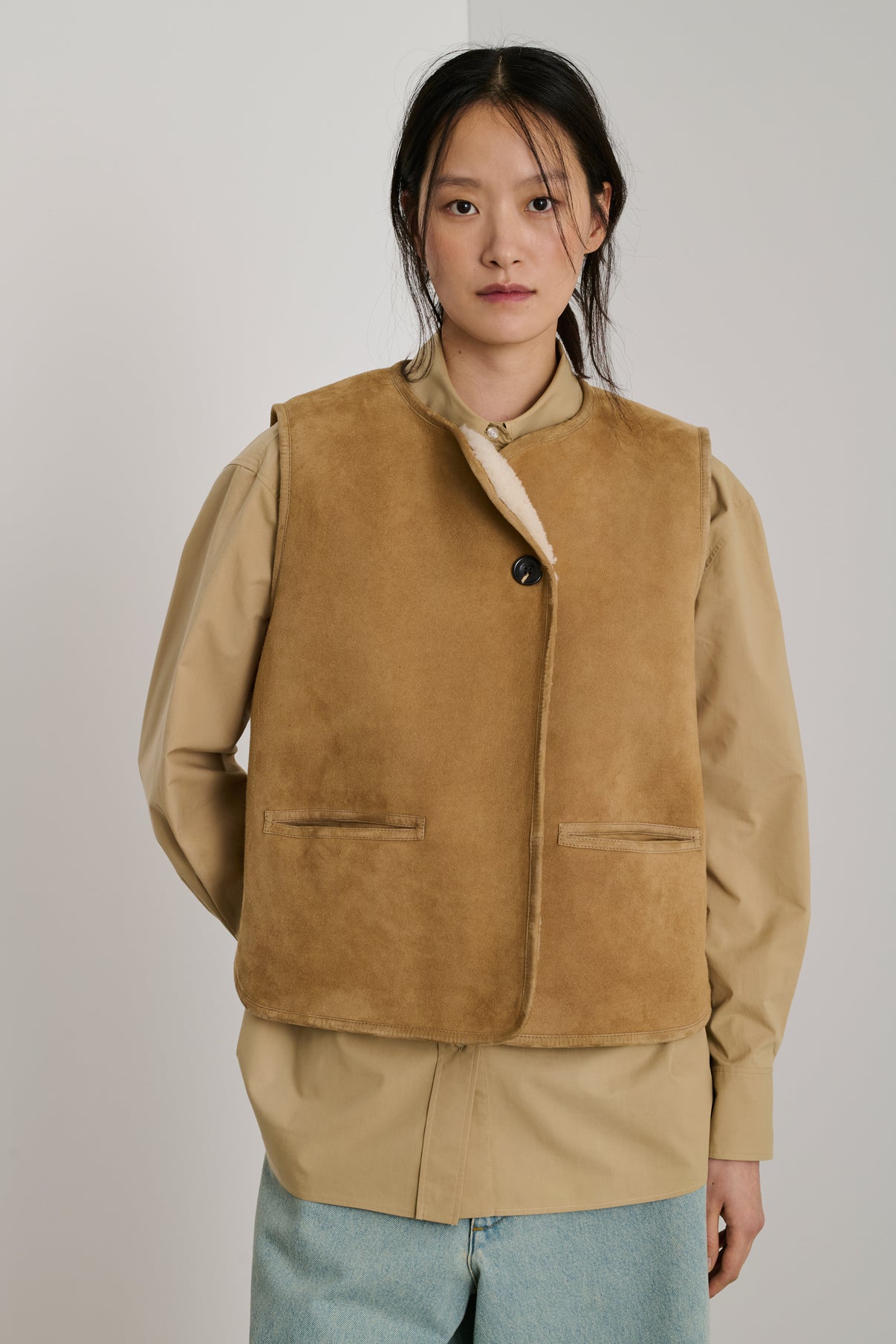 Veste Boulogne - Beige/Crème - Cuir - Femme vue 1