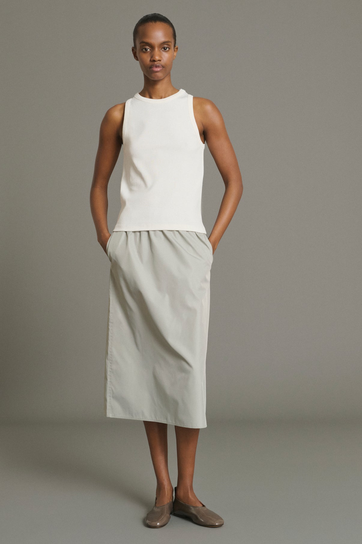 Dolly Vest Top - White Fine Ribbed Organic Cotton Women - Soeur vue 5