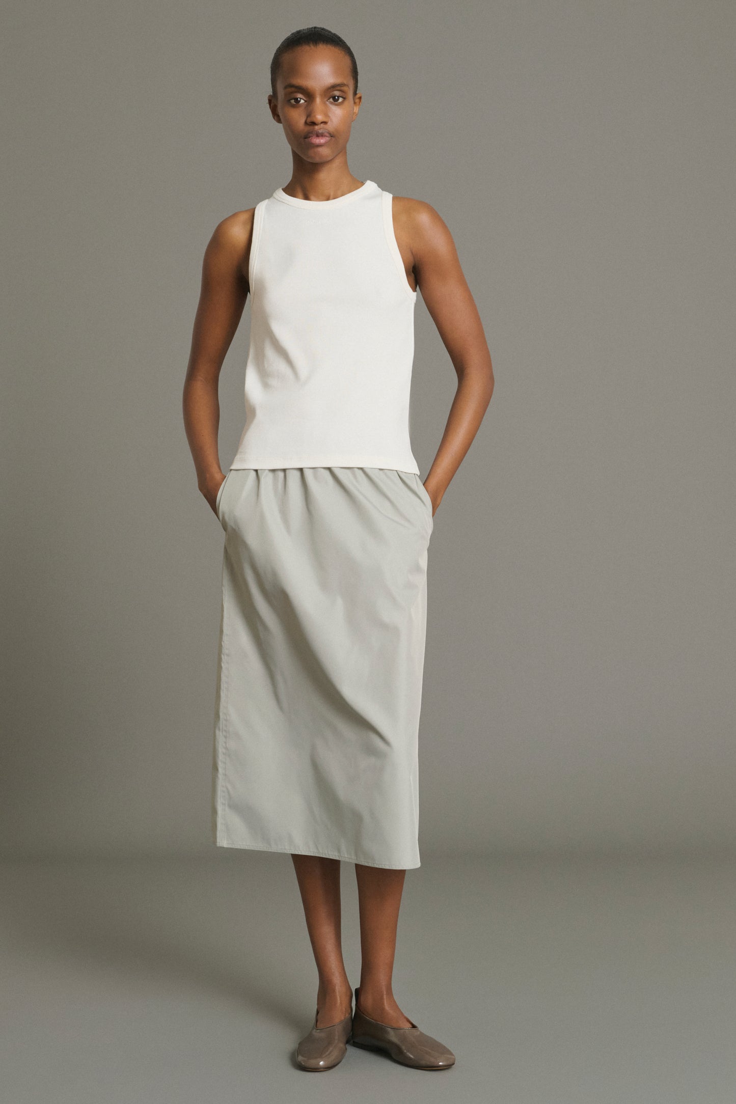 Dolly Vest Top - White Fine Ribbed Organic Cotton Women - Soeur