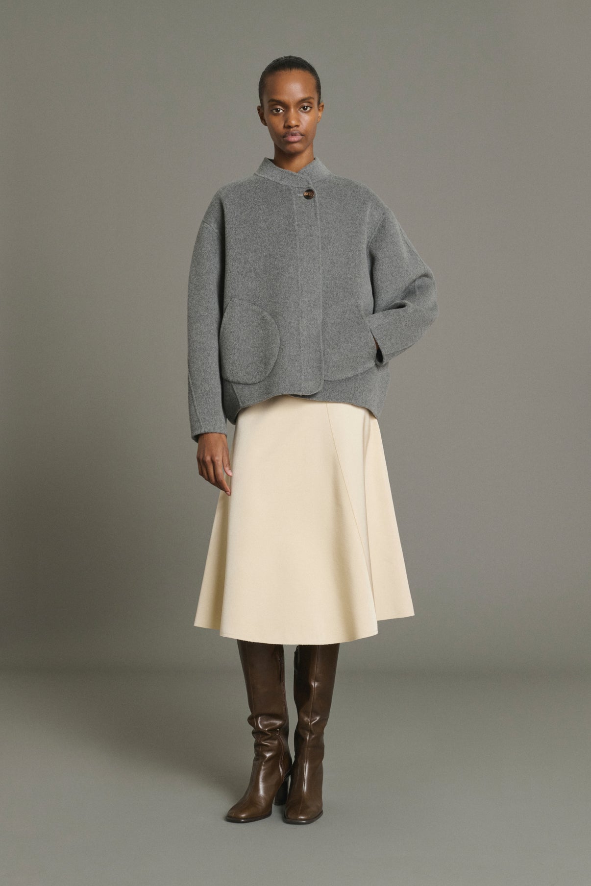 Windsor coat - Light Grey - Wool - Women vue 4