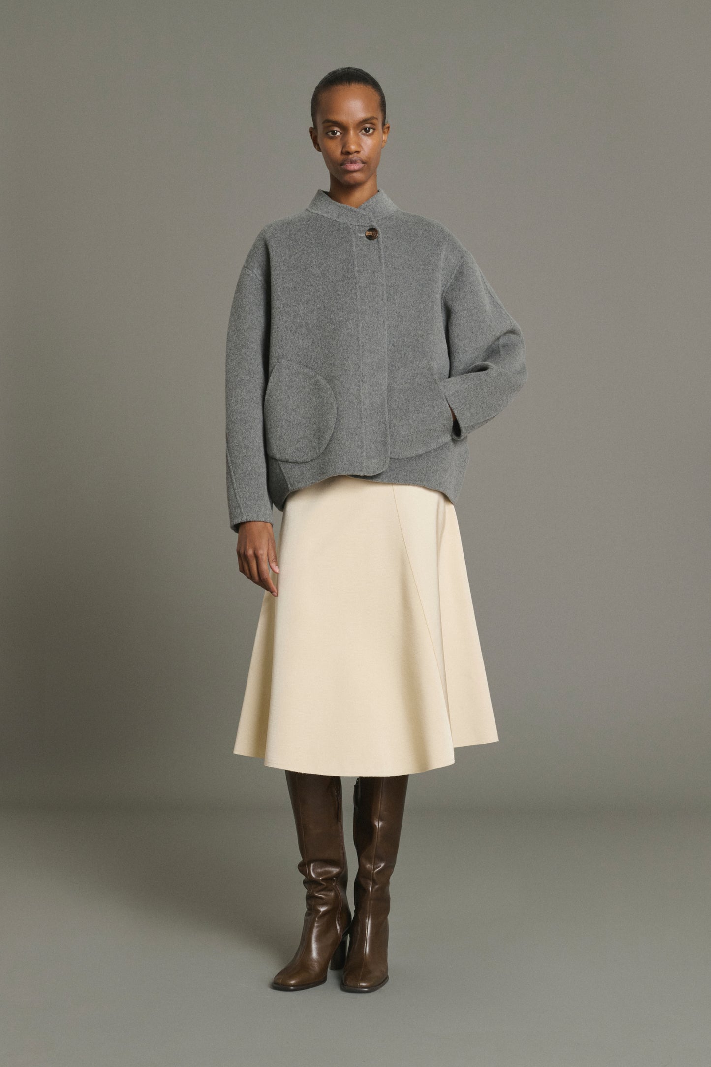 Windsor coat - Light Grey - Wool - Women