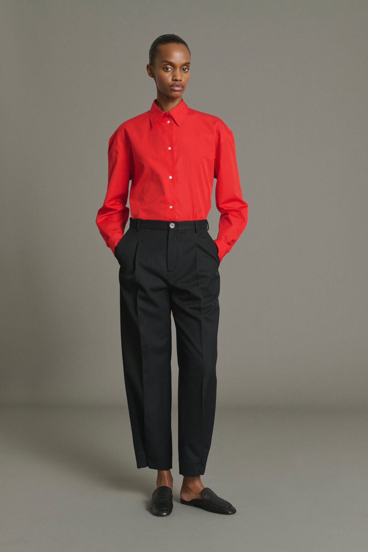 Felix Trousers - Black Wool with Pleats Women - Soeur vue 5