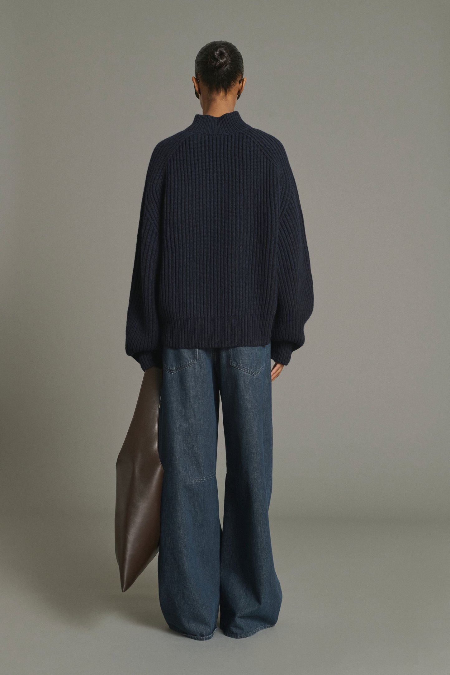Flamand Pullover - Navy Merino Wool Chunky Ribbed - Soeur