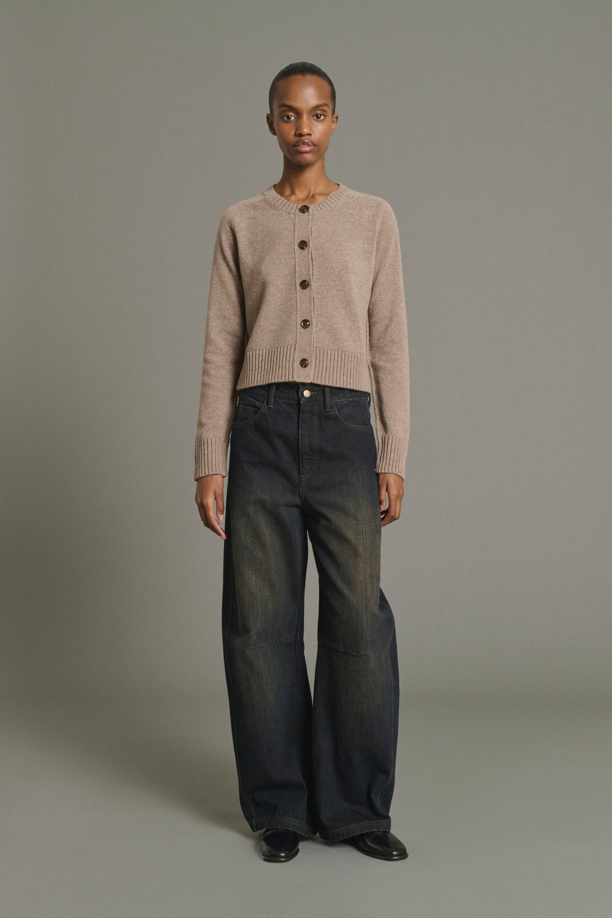 Cardigan Virginia - Beige Marl - Merino Wool - Women