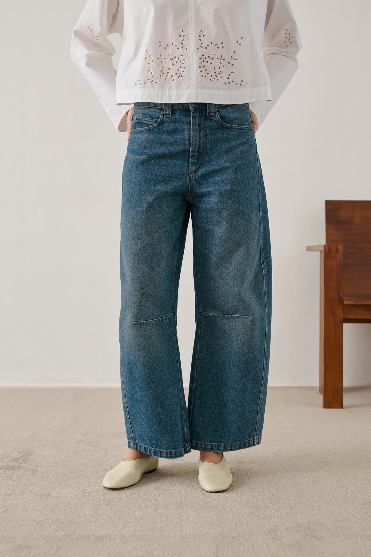 Eliott jeans - Blue - Cotton - Women vue 3