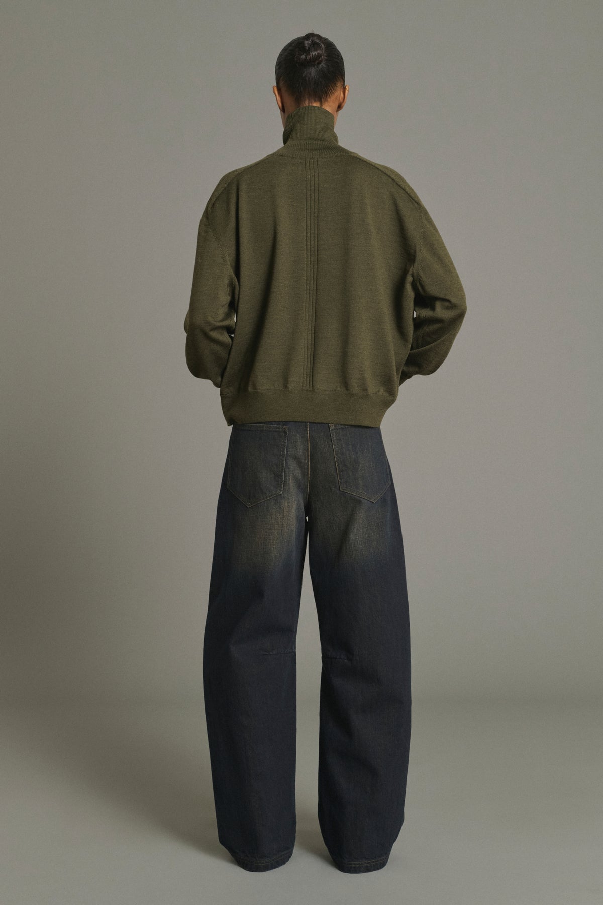 Nord Pullover - Dark Khaki - Merino Wool - Women vue 2