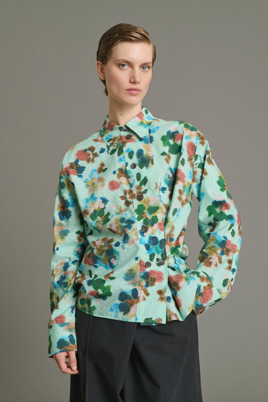 Lepic shirt - Turquoise - Silk - Women