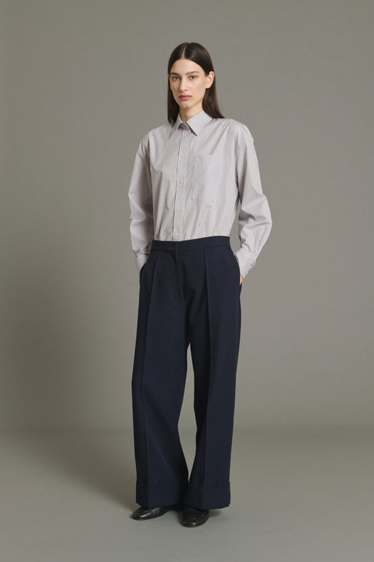 Kobe Trousers - Navy - Wool - Women