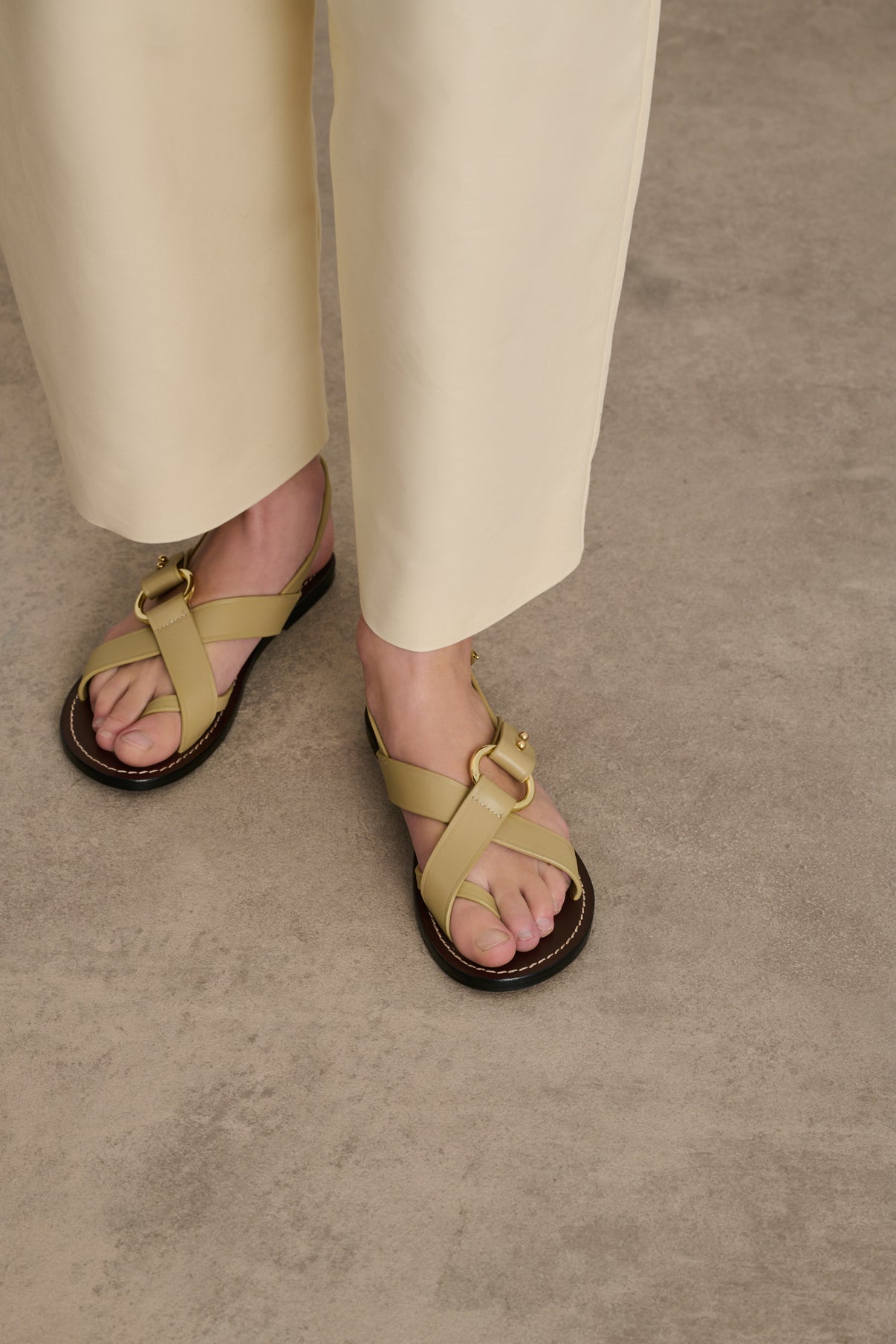 Sandales Florence - Beige - Cuir - Femme vue 5