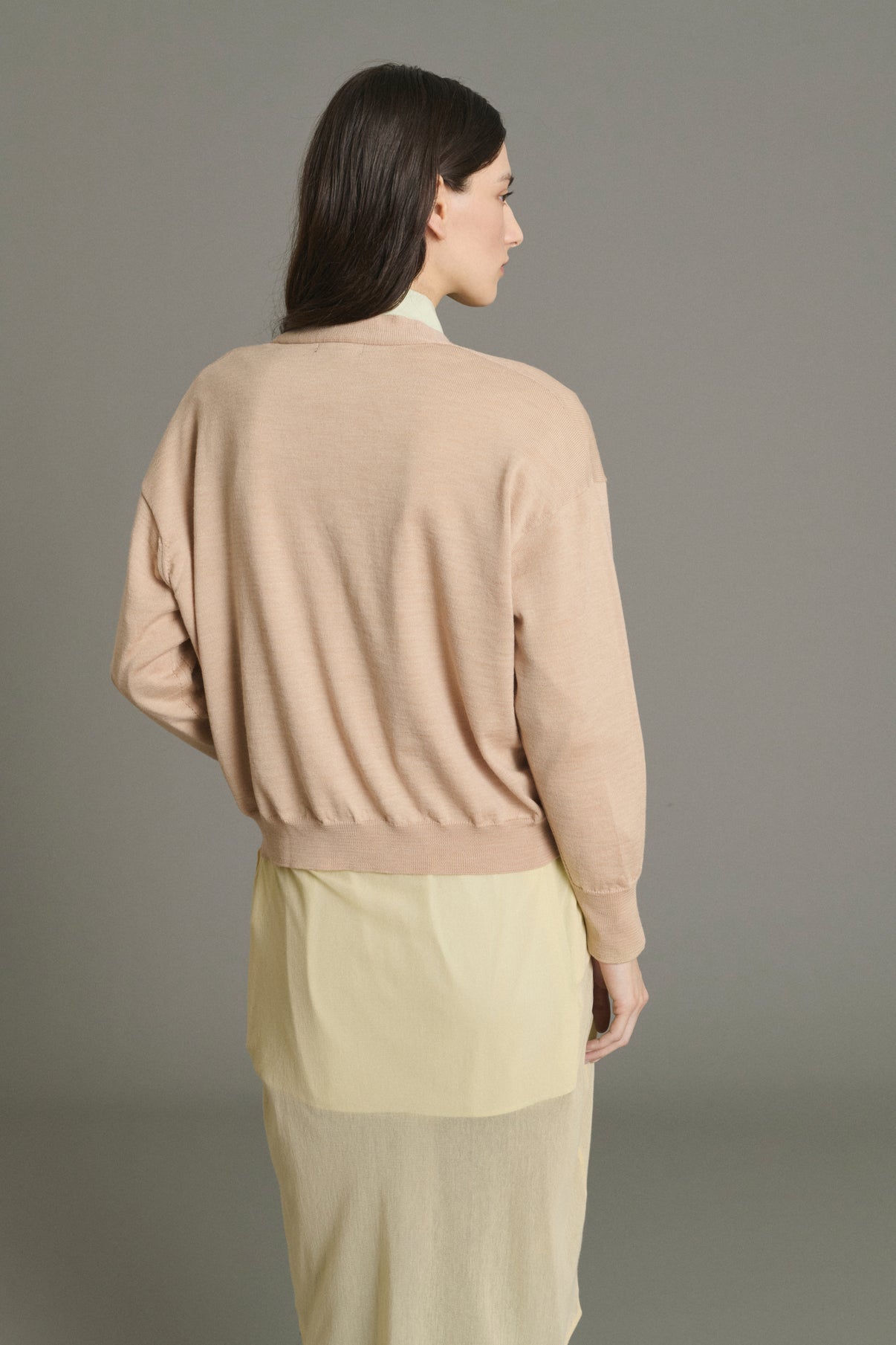 Idem Cardigan - Blush Beige - Merino Wool - Women vue 2