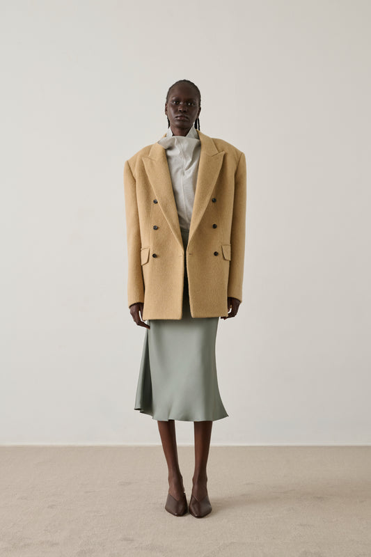 Manteau Helga - Beige Lainage Gratté Femme - Soeur