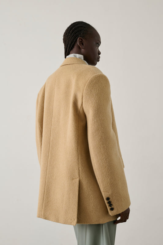 Manteau Helga - Beige Lainage Gratté Femme - Soeur