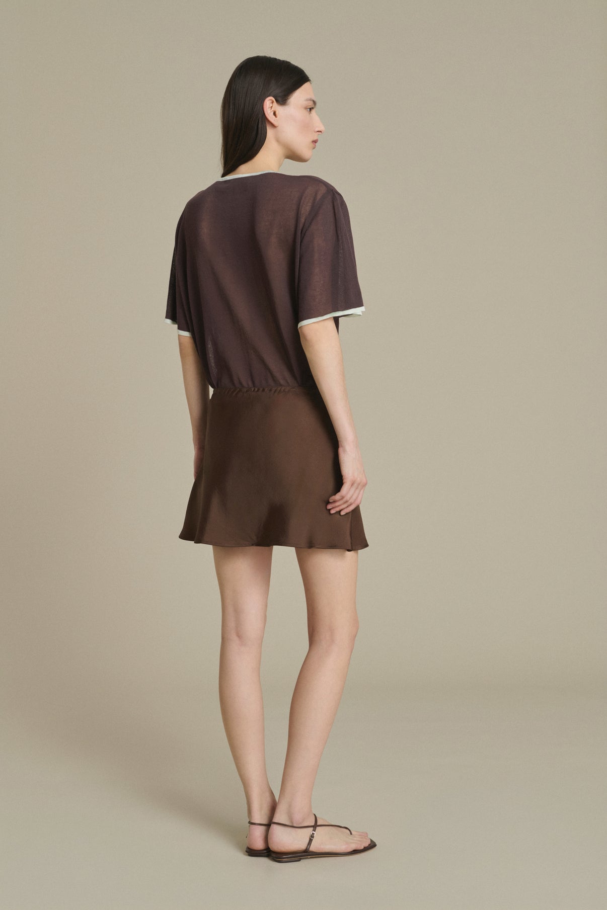 Anna mini mocha knit skirt Soeur & TL180 - Soeur vue 2