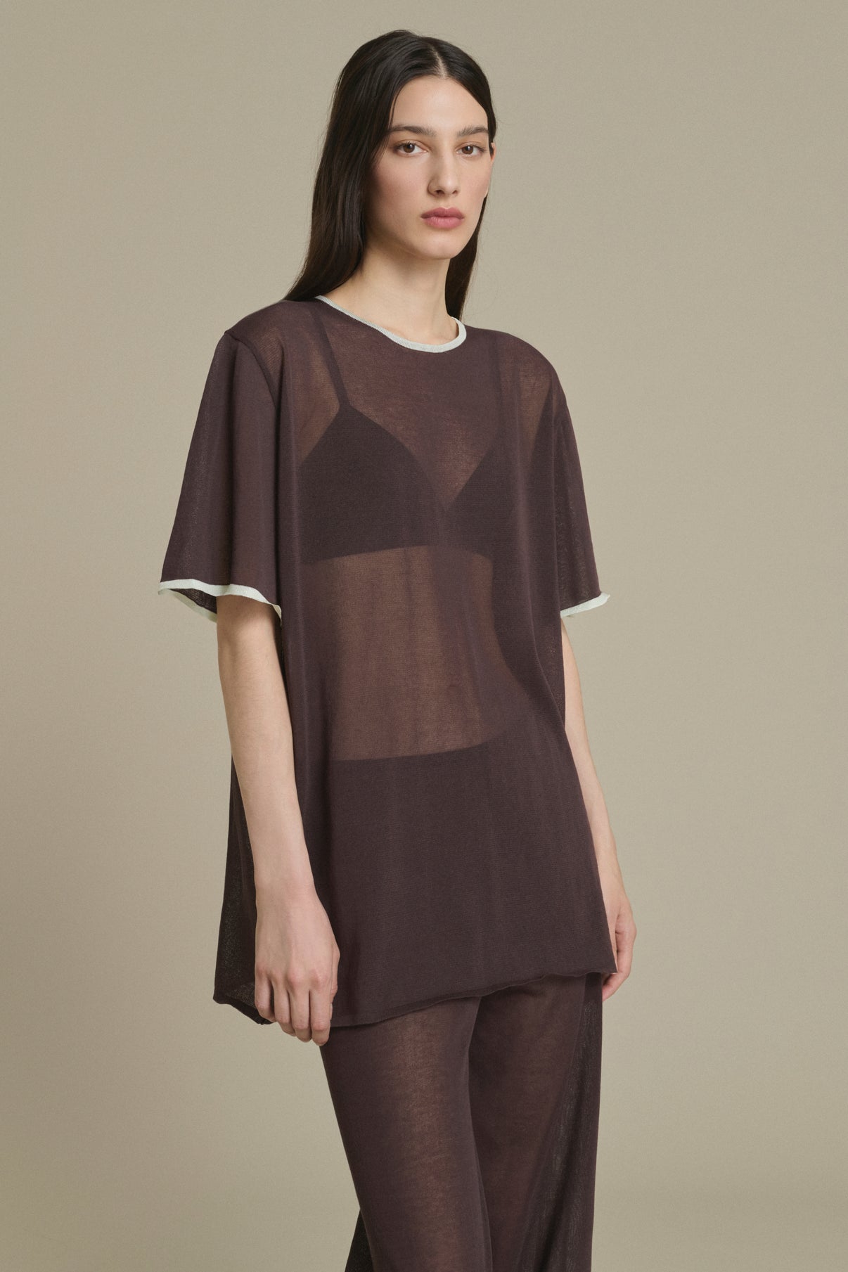 Dua chocolate T-shirt in knit Soeur & TL180 - Soeur vue 1