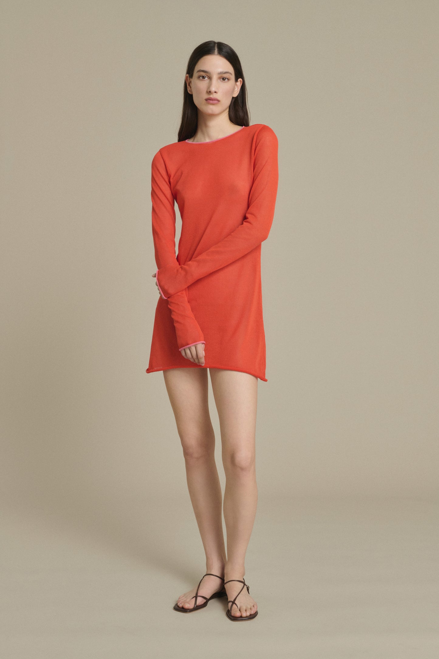 Irene Mini orange-red knit dress Soeur & TL180 - Soeur