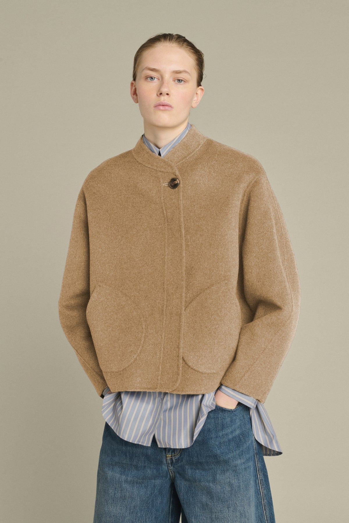 COAT WINDSOR CAMEL MARL vue 1