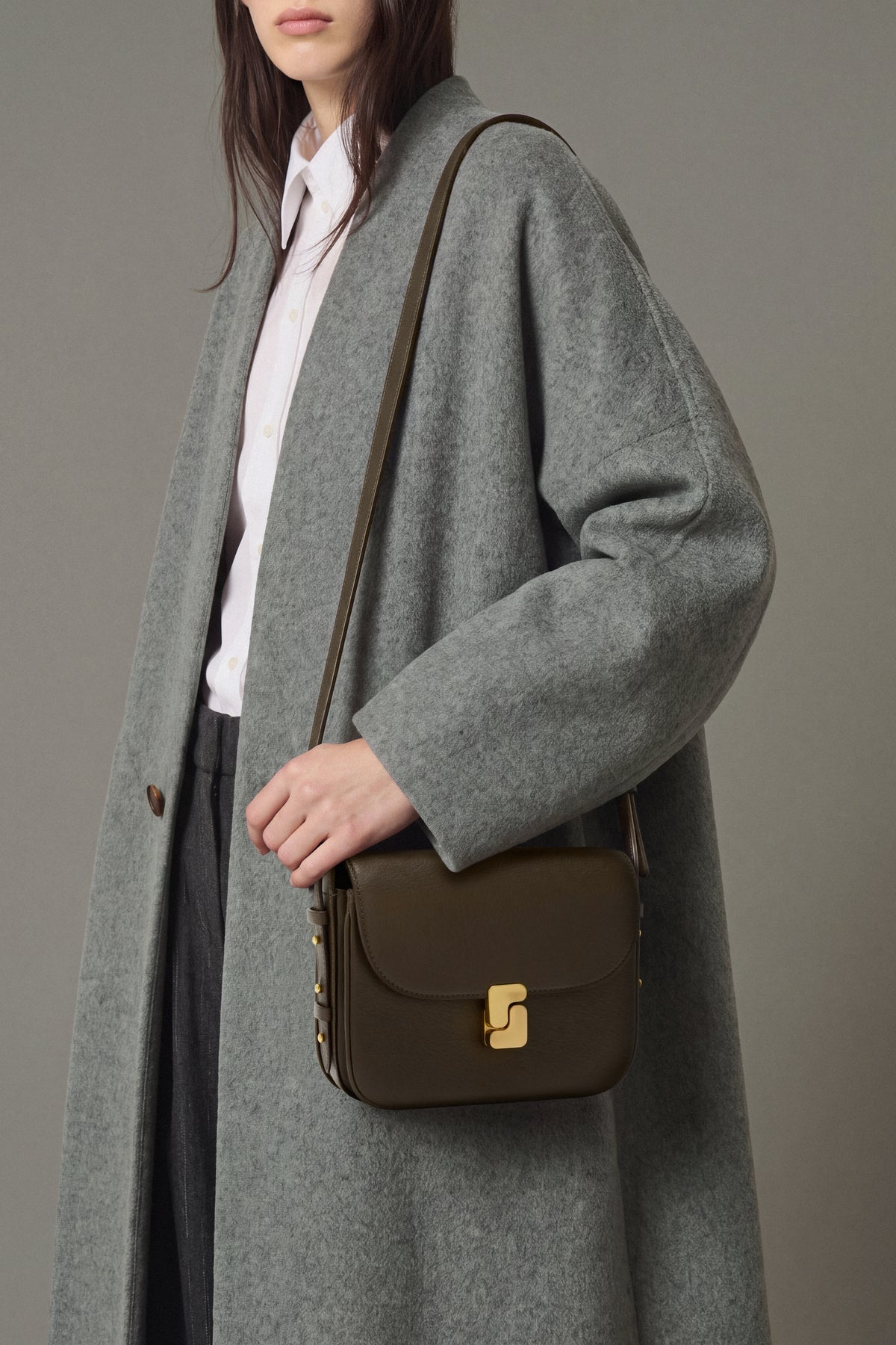 Bellissima Mini Bag - Dark Khaki Grained Leather - Soeur vue 2